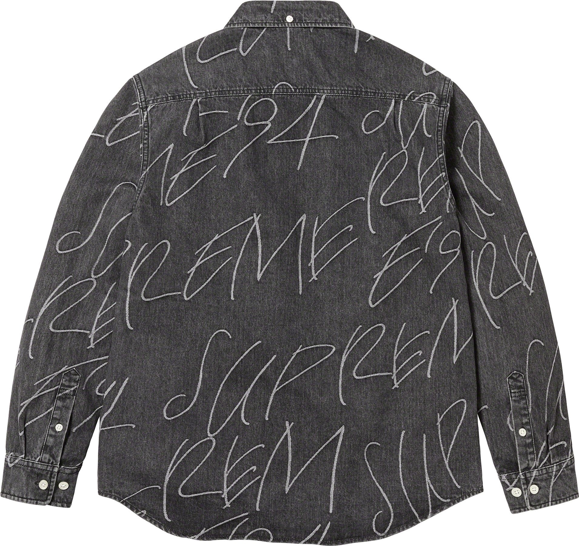 Handwriting Jacquard Denim Shirt view 14